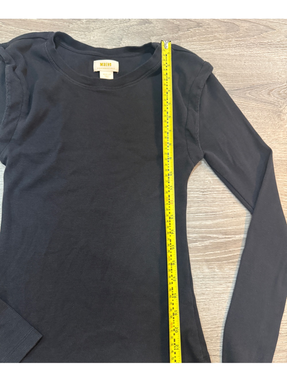 Anthropologie Black Long-Sleeve Crewneck Top - Picture 4 of 5